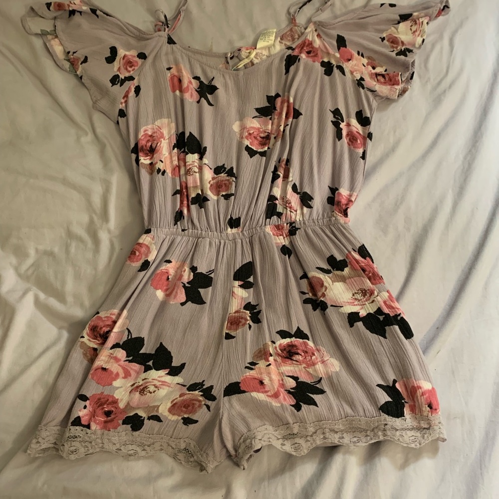 Purple Floral Romper